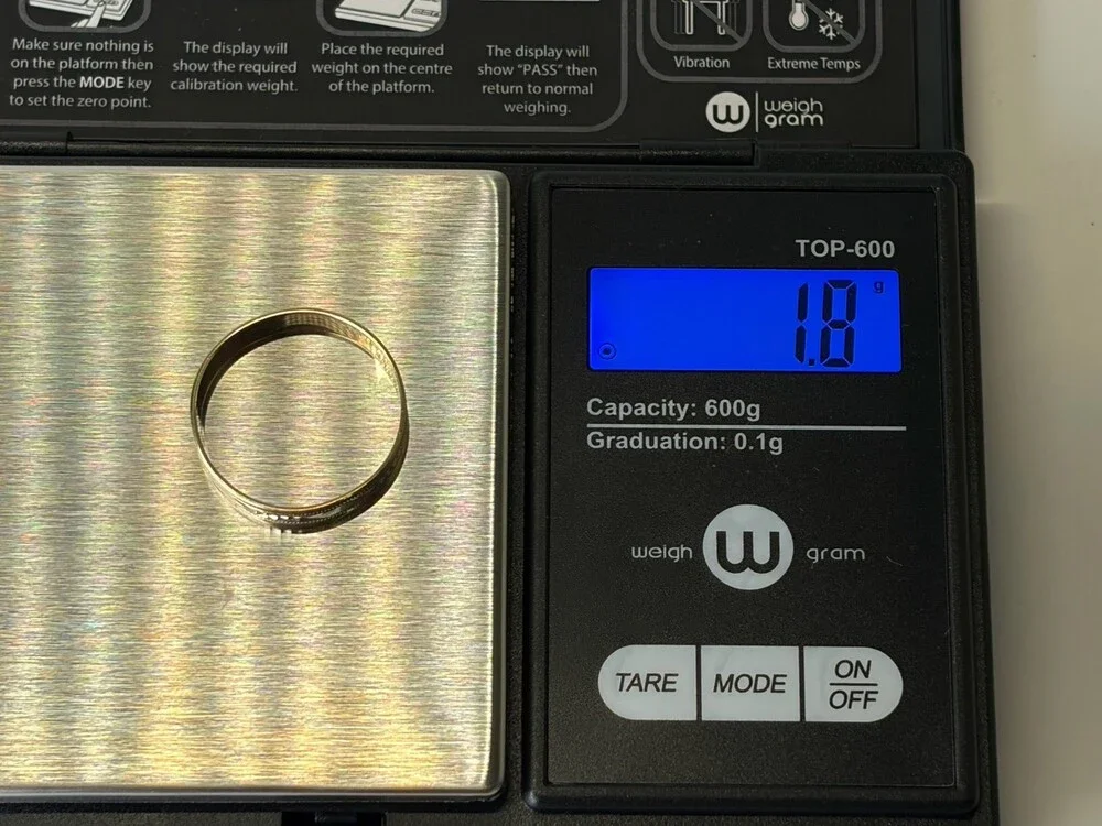 10K Two Tone Gold Diamond Cut Wedding Band Ring Size 9.5 Milgrain 1.8g